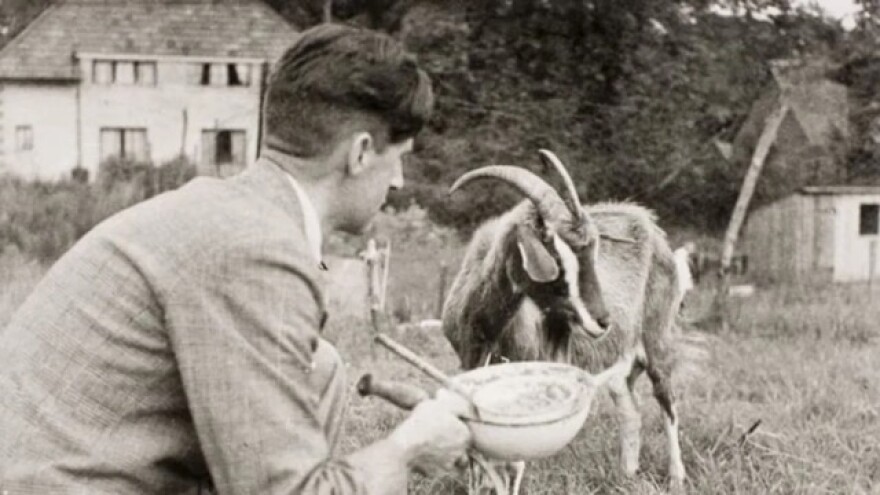 Orwell with his goat Muriel.