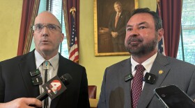 Joint Data Center Committee Co-Chairs Adam Holmes (R-Nashport) and Brian Chavez (R-Marietta) in June 2026.