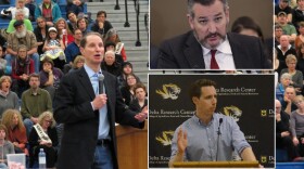 Oregon Senator Ron Wyden (left); Texas Senator Ted Cruz (top right); Missouri Senator Josh Hawley (bottom right)