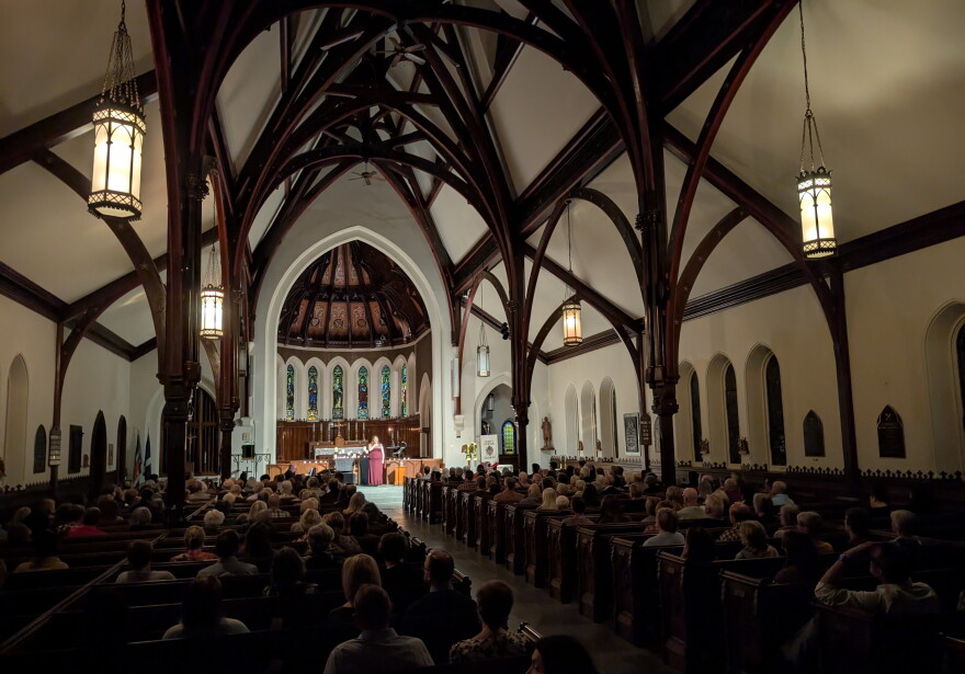 An image from the first Tapestry Farms' Harvest Moon Celebration, at Davenport's Trinity Episcopal Cathedral, in October 2025, which raised $20,000.