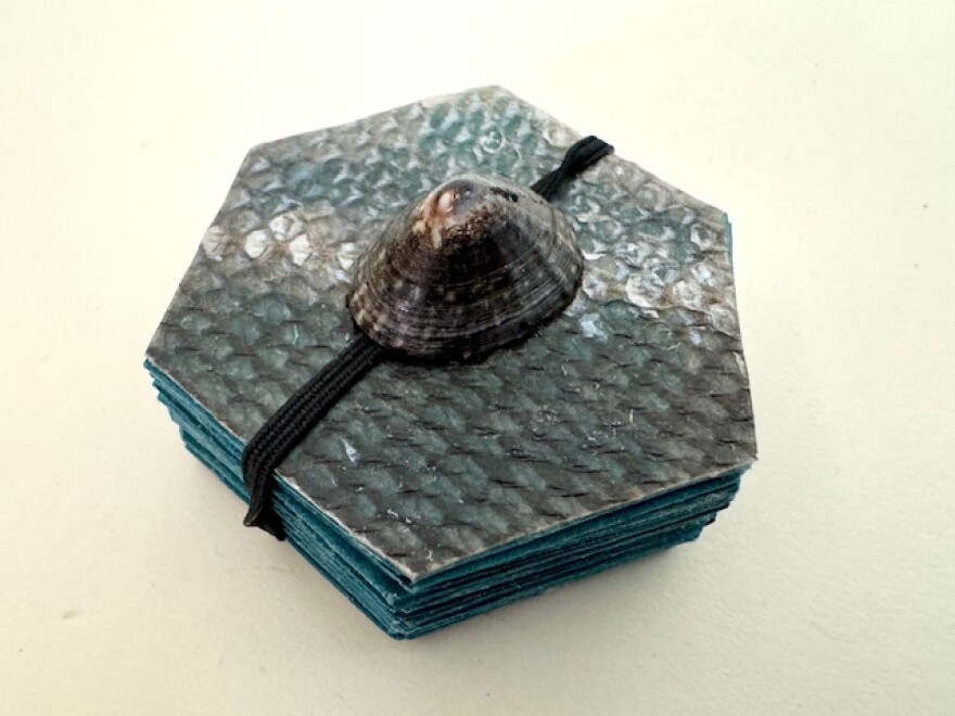 A hexagonal book created by artist Karyn Murphy. Murphy was named one of four 2023 Carrie Boochever Fellows earlier this month.