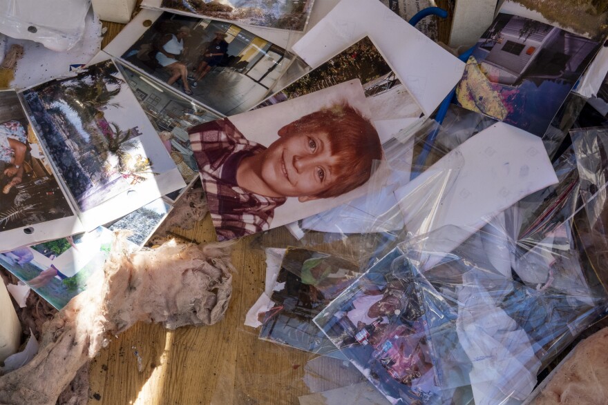 Pictures in the home of Debbie Lewis and Diana Bisson, on Pine Island, Fla., on Monday.