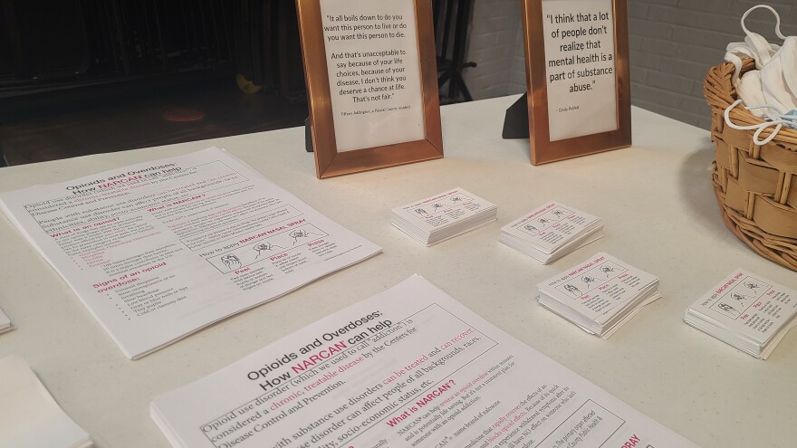 Table with opioid overdose resource sheets.