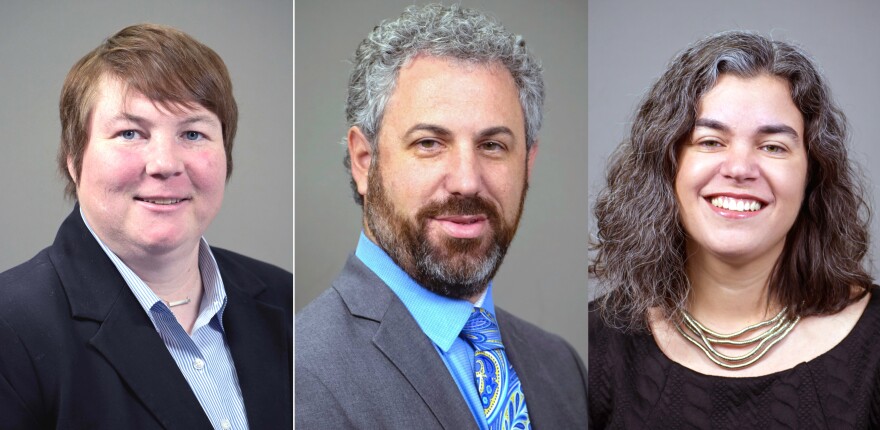 Baltimore City Housing Dept. Leadership (l-r): Alice Kennedy, Commissioner; Jason Hessler, Dep. Commissioner for Permits & Litigation; Kate Edwards, Acting Dep. Commissioner for Development (photos courtesy DHCD)