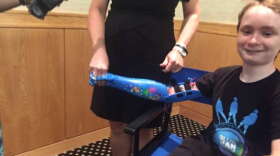 Wyatt Falardeau got a Blue Man Group bionic arm from Limbitless Solutions, a UCF nonprofit.