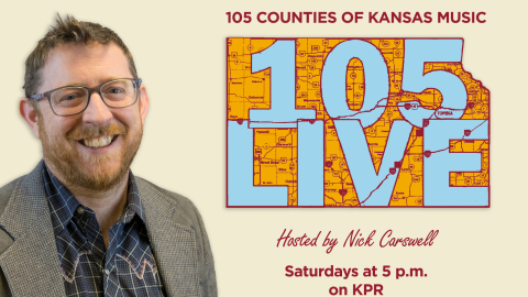 Kansas Public Radio is excited to announce a new program coming to KPR airwaves this fall. 105 Live is a contemporary music show, showcasing new and noteworthy music from all 105 counties in Kansas, Allen through Wyandotte. Hosted by local musician Nick Carswell.
