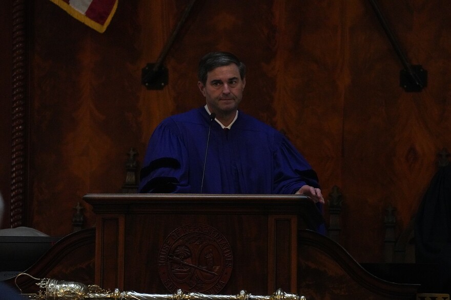House Speaker Murrell Smith presides over the House chamber at the South Carolina Statehouse on May 12, 2026.