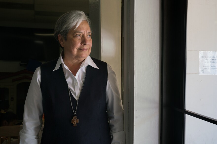 Sister Norma Pimentel runs the Humanitarian Respite Shelter in Brownsville. It's often the first stop for people released from immigration detention.