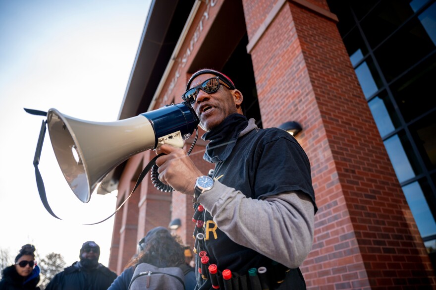 "We are not going to accept the fact that you beat us like a damn rabid dog in the street." said Cornell Lewis, of the Self-Defense Brigade as he lead members of his organization and Black Lives Matter protestors to the main office of the Hartford Police Department to make their voices heard following the death of Tyre Nichols in Memphis, Tenn. at the hands of police officers.
