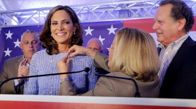 Maria Elvira Salazar celebrates her primary win, Aug. 28, 2018. 