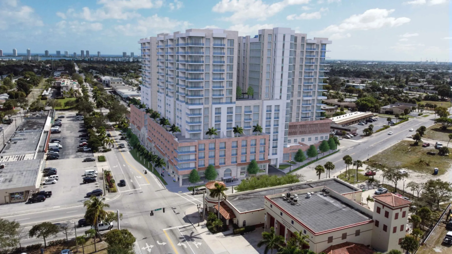 Lake Park officials have questioned whether the 16-story Kelsey on Park apartments would be a good fit for the small-scale character of downtown.