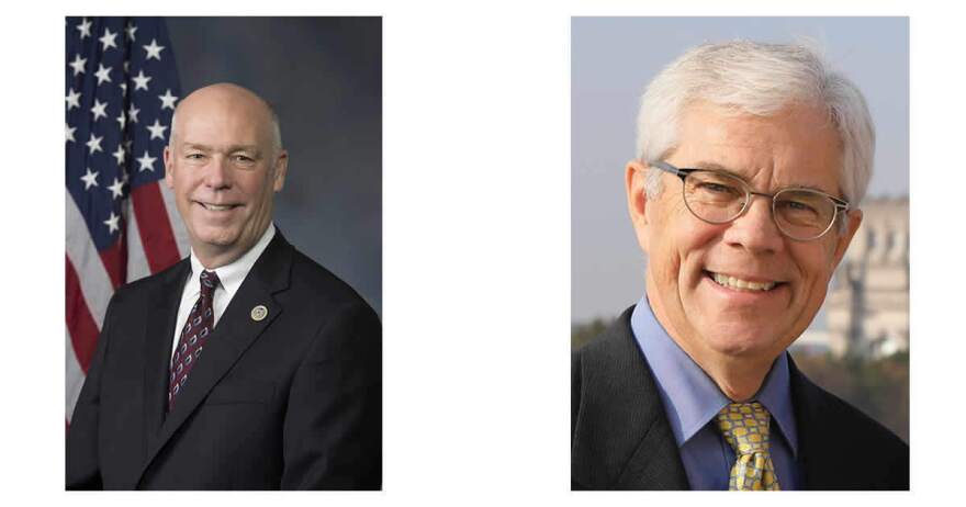 Portraits show Republican U.S. Congressman Greg Gianforte and Democratic Lt. Gov. Mike Cooney, who are vying to become Montana's next governor.