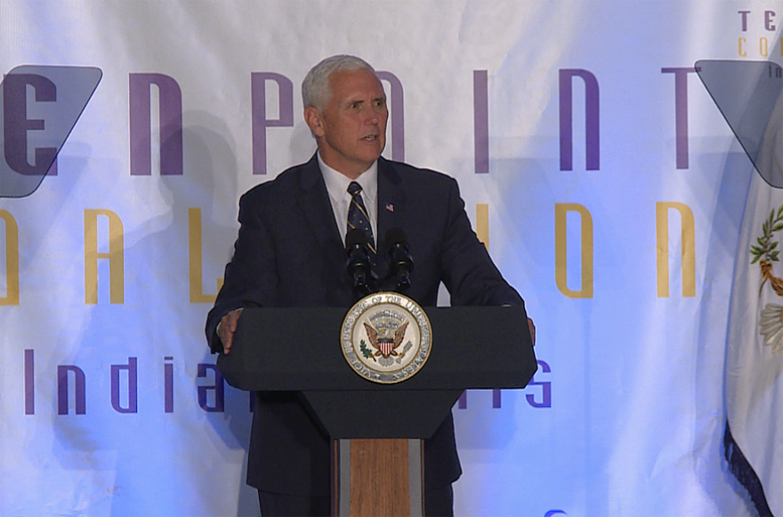 Talking about violent crime in cities like Indianapolis, Vice President Pence says "We can't just arrest our way out of the problem, we've got to create opportunities for people."