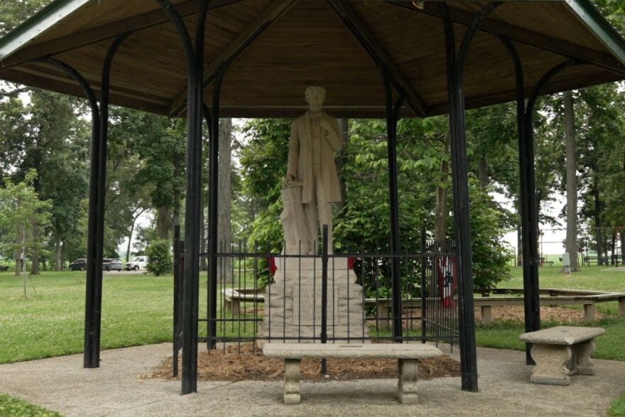 Abraham Lincoln statue sculpted by Ira. A Correll located in Odon, Ind.