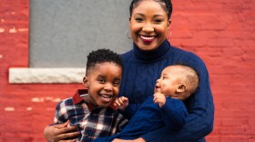 Veronica Peterson of Springfield, Mo. and her two children.