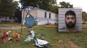 A memorial for 8-year-old Leland Arnett pictured in front of the trailer where the family lived on Hickory Street in DeSoto. Marcus Moultrie, pictured, pleaded guilty to killing him.