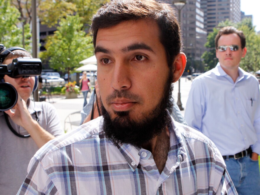 Najibullah Zazi arrives at the federal building for questioning by the FBI in Denver on Sept. 17.