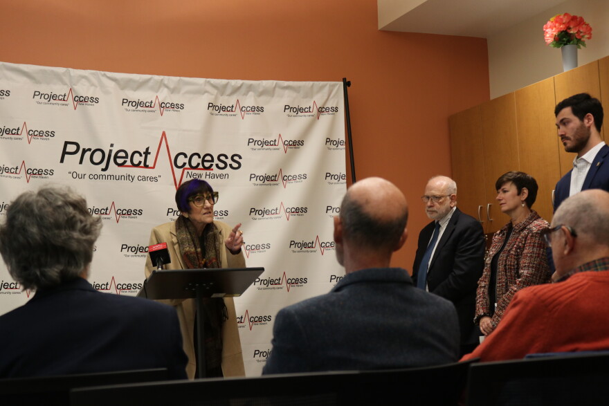 DeLauro met with Rich Bye and advocates at Project Access New Haven, an organization that aims to expand medical access to low income greater New Haven residents.