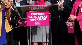  Gov Kahty Hochul speaks at a Planned Parenthood rally outside the State Capitol on May 3, 2022