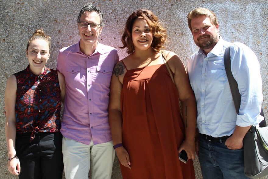 From left, Sydney Brownstone, Bill Radke, Ijeoma Oluo and Jonathan Martin.