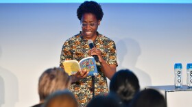 Jacqueline Woodson does a reading on stage  during the 2017 Vulture Festival at Milk Studios on May 21, 2017 in New York City.  (Dia Dipasupil/Getty Images for Vulture Festival)