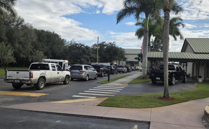 A evening food distribution in Immokalee recently let those who might not be able to attend a daytime event get access to needed food staples and supplies.