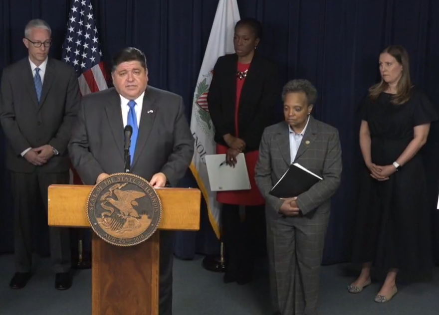 Gov. J.B. Pritzker on Friday ordered Illinois residents to stay home and nonessential businesses to close beginning at 5 p.m. Saturday.