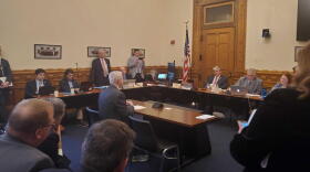 Sen. Ed Charbonneau (R-Valparaiso) speaks to a Senate committee about a bill he authored to allow the Indiana Farm Bureau to offer a health care benefit plan to sole proprietor members.