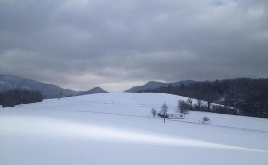 'Looking toward Hickory Nut Gap in the snow!'