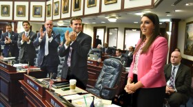 Rep. Sullivan (R-Mount Dora) receiving a standing ovation from fellow Republicans after floor debate for the abortion waiting period law in 2015.