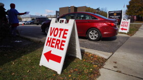 A driver pulls into the Summit County Board of Elections Early Vote Center in Downtown Akron on Wednesday, Nov. 1, 2023.