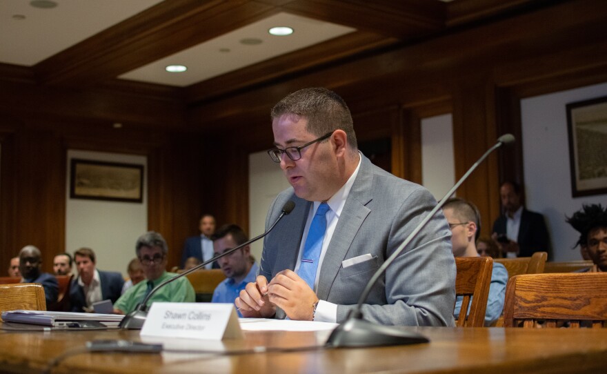 Executive Director of the Massachusetts Cannabis Control Commission Shawn Collins addresses the commission on July 12, 2018.