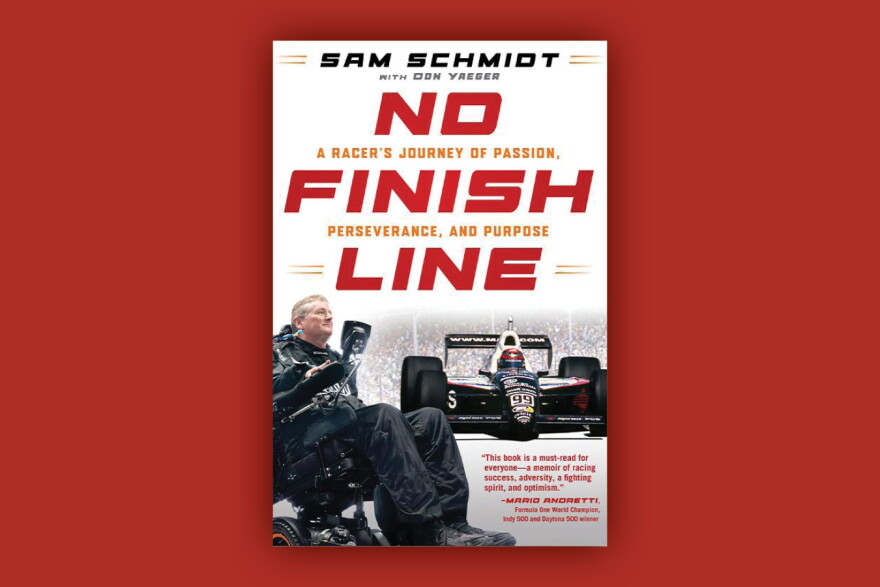 Book jacket art of No Finish Line by Sam Schmidt