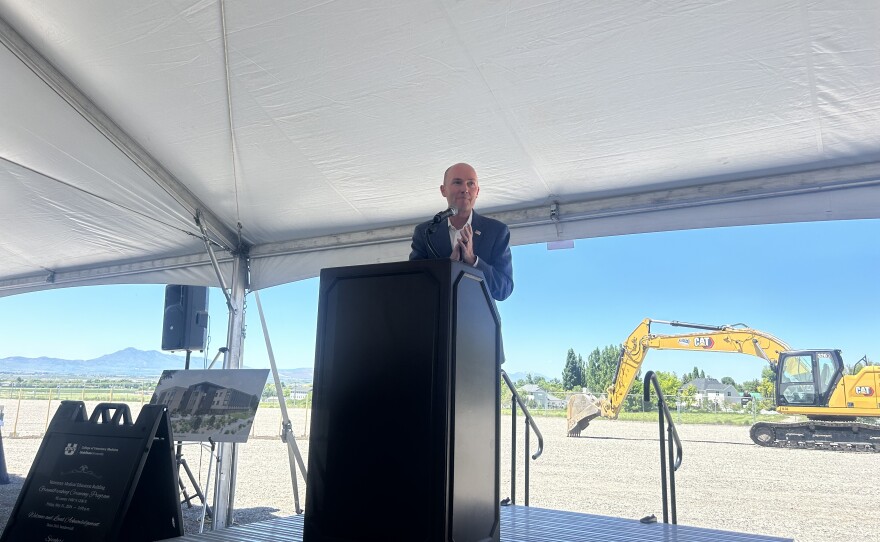 Gov. Cox speaks at the groundbreaking ceremony for USU's Veterinary Medical Education Building