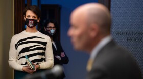 A photo of Angela Dunn and Gov. Spencer Cox. 