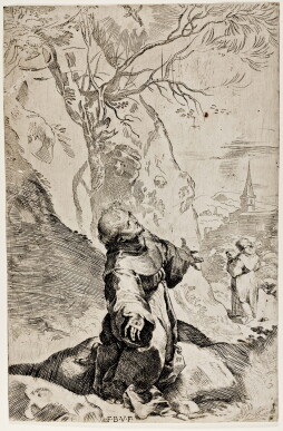 BAROCCI, Federigo / Saint Francis Receiving the Stigmata / etching /