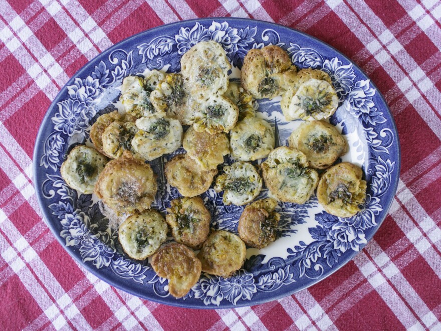 Debbie Naha's dandelion fritters.