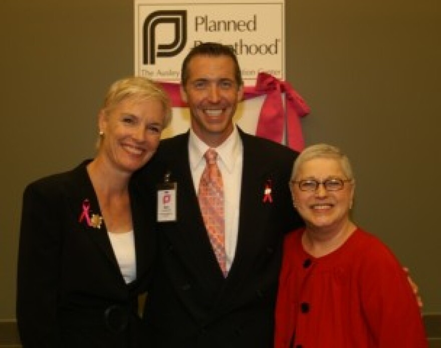 From left to right, Cecile Richards, PPFA president, Ken Lambrecht, proposed CEO of Planned Parenthood Of Greater Texas, and Glenda Parks, former CEO of PPTCR