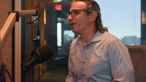 Neil Giuliano in KJZZ's studios in September 2025.