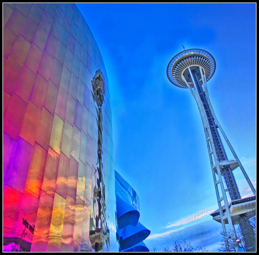 Experience Music Project and the Space Needle at the Seattle Center. 1/11/2008