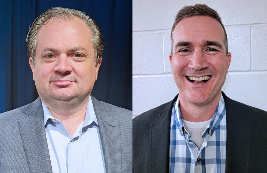 Democrats Stuart Amoriell (left) and Blake Gendebien