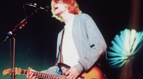 Kurt Cobain, lead singer of the rock group Nirvana, during a benefit concert in Daly City, Calif., in April 1993. (Sam Morris/AP)