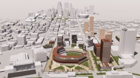The main proposal for a new Royals stadium in Kansas City, Missouri, would be at what’s currently Washington Square Park, across Main Street from Union Station.