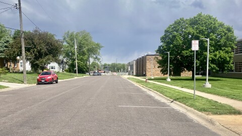 Here's Bondurant Street near Washington Community High School (right), site of several main breaks in recent years.