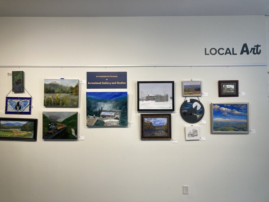 A gallery of work by local artists at the new Destination McDowell visitor center.