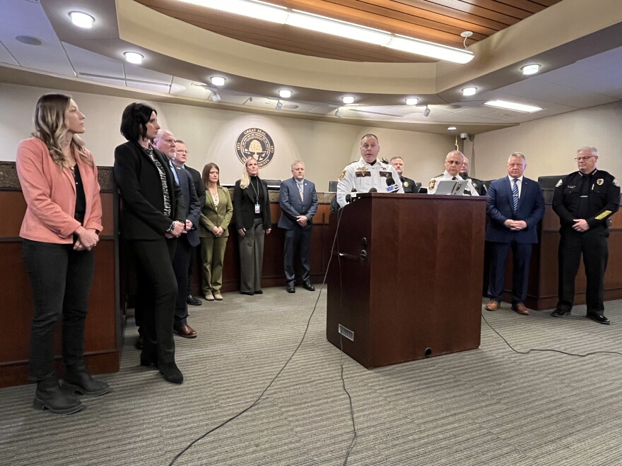 Cass County Sheriff Jesse Jahner introduces members of the newly formed Cass Clay Threat Management Threat Assessment Team.