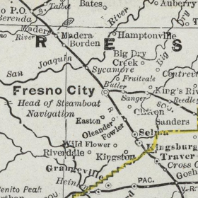A map of the Central Pacific Railroad from 1889.