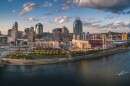 Cincinnati downtown aerial view, Ohio, USA skyline