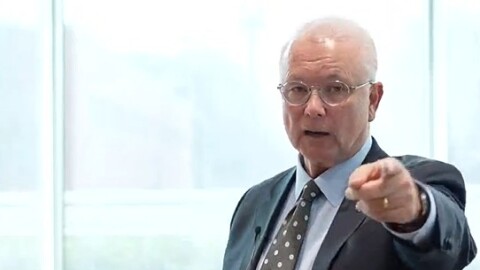 N.C. State Auditor Dave Boliek is shown introducing the new Modernization of Elections Data Systems Commission. The 22-member commission has been tasked with helping develop a new election data management system and helping overhaul the state's campaign finance reporting system.