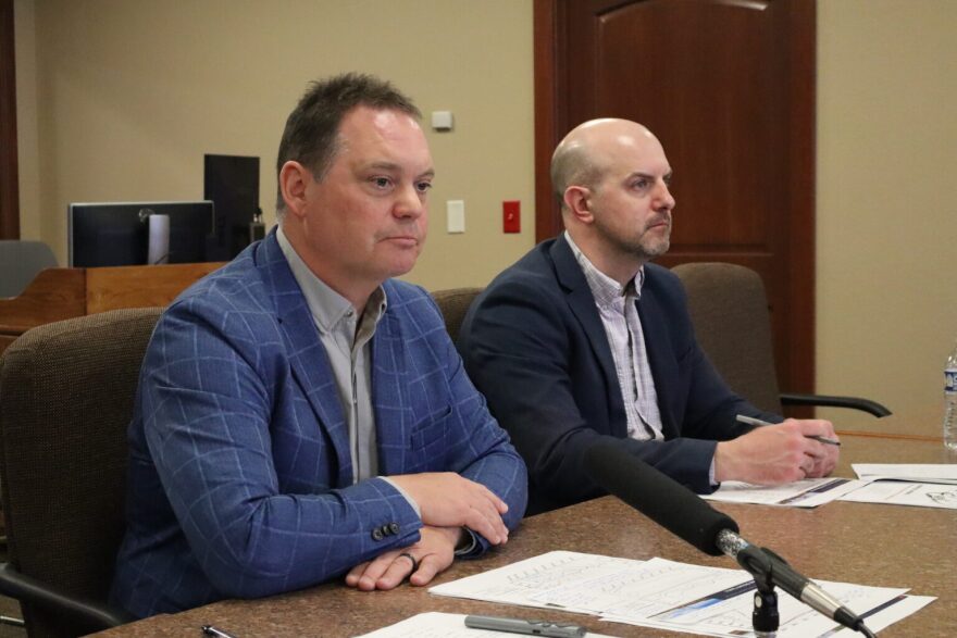 Nathan Anderson, director of the North Dakota Department of Mineral Resources, and Justin Kringstad, director of the North Dakota Pipeline Authority, provide a monthly briefing on the state’s oil and gas landscape April 21, 2026.